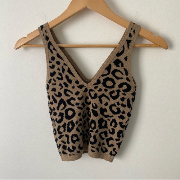 Abercrombie & Fitch | Cheetah V-neck Sweater Tank - Picture 6 of 7